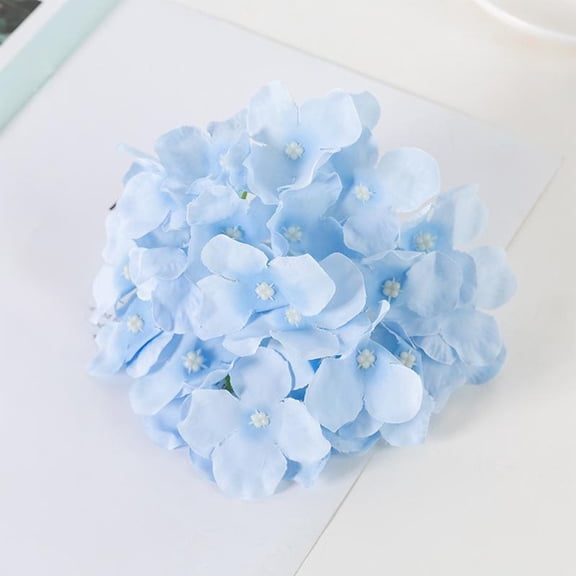 HomeKingdee Blue Artificial Hydrangea Flower Heads for FestivalWreath Making - Cloth Hydrangea Decor in Light/Dark/Sky Blue, 6.3