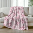 thumbnail image 1 of HomeKingdee Bow Fuzzy Blanket Cute Bowknot Throw Blanket Bowtie Cozy Flannel Blanket for Valentine's Day Home Bed Sofa Couch Chair, 1 of 6