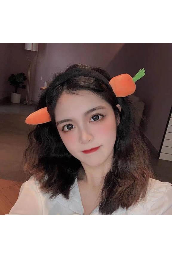 Carrot Headband for Face Washing and Cosplay - Funny Novelty Hair Accessory for Parties, Halloween, Christmas Costume Events