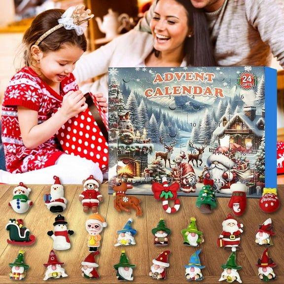 HomeKingdee Christmas Advent Calendar, 24 Days 2D Xmas Gnome Decoration Advent Calendars, Cute Gnomes Christmas Tree Hanging Ornaments, Collectible Xmas Figures for Holiday Gifts