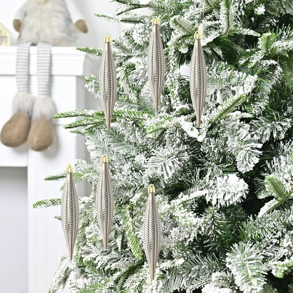 HomeKingdee Christmas Alien Electroplating Ornaments - 6.3inch Hanging Balls for Christmas Tree Decorations (6PCS Set)