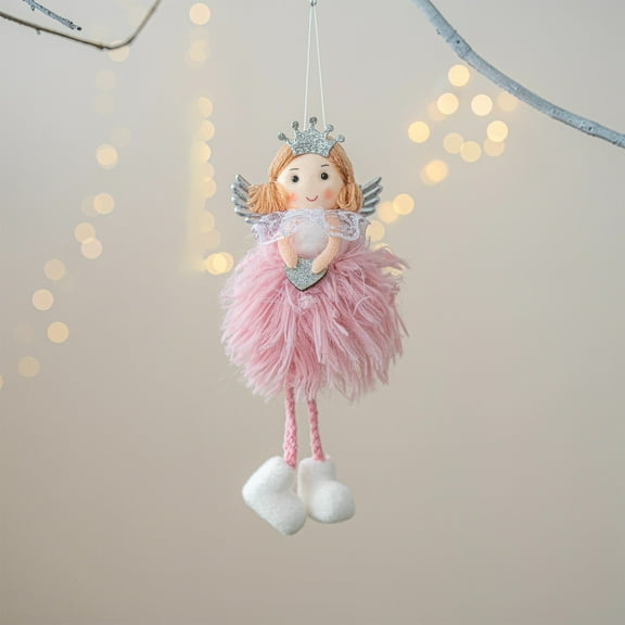 HomeKingdee Christmas Angel Doll Ornaments - Plastic & Cloth Hanging Pendants with Metal Fixations for Christmas Tree, Indoor, Party Decorations Thanksgiving Birthday Xmas Gifts