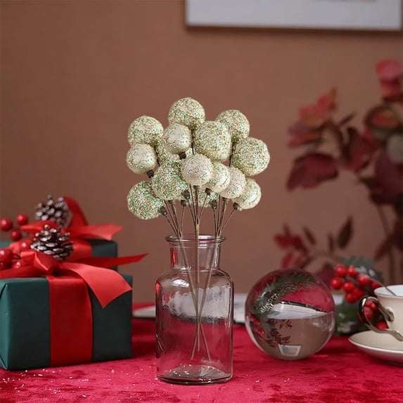 HomeKingdee Christmas Artificial Berry Stems Snow Sprays Holly Berry Stems for Christmas Tree Decoration Holiday Crafts Xmas Ornaments and Home Decor