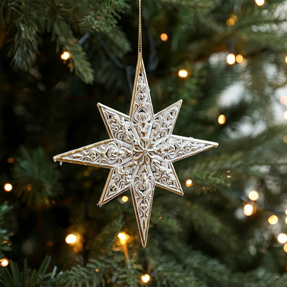 HomeKingdee Christmas Balls Hanging Decorations - White Plastic Ornaments for Christmas Tree, Indoor, Mall, Party Festive Decor