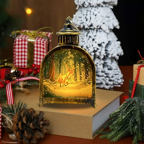 HomeKingdee Christmas Candle Lanterns Sublimation Candle Lantern Mini Blank LED Hanging Lantern for Halloween Home Indoor Outdoor Decor Craft