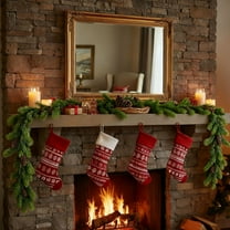 HomeKingdee Christmas Cedar Garland Artificial Realistic Green Faux Real Touch Winter Pine Garland for Mantle Fireplace Wall Table Indoor Outdoor Decoraiton