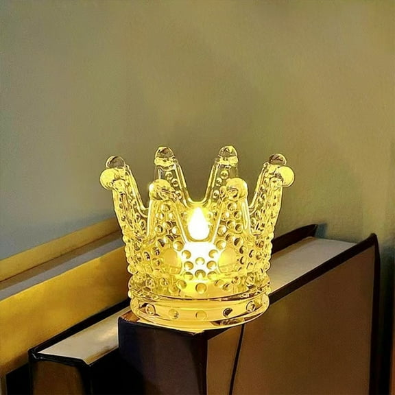 HomeKingdee Christmas Decoration Crown Atmosphere Night Light Led Electronic Candle Crystal Light Party Scene Layout Atmosphere Light