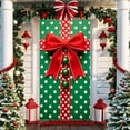 thumbnail image 1 of HomeKingdee Christmas Door Cover With Golden Gift Bow And Red Holiday Hanging Banner Backdrop Photography Background Decoration Merry Christmas Banner Photography, 1 of 6