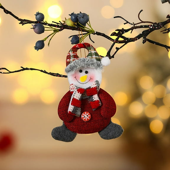 HomeKingdee Christmas Figure Decoration Pink Snowman Santa Claus Plush Home Decor Doll Christmas Tree Ornament for Holiday