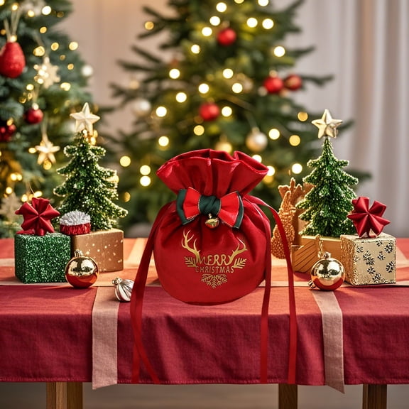 HomeKingdee Christmas Gift Bags, Christmas Eve Apple Gift Bag,Christmas Gift Boxes, Handbags, Boutique Candy Basket, Small Gift Bags