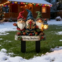 HomeKingdee Christmas Gnome Yard Stake, Chrismas Decorations Yard Stakes Sign, 2D Acrylic Yard Signs for Outdoor Decorations, for Outdoor Patio, Lawn, Holiday Yard Decor