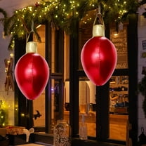 HomeKingdee Christmas Inflatable PVC Ball Decorations - 12 x 6 Inch Waterproof Outdoor Christmas Lighted Inflatable Ball Ornaments with Built-in Air Pump for Yard, Tree, Porch Festive Decor