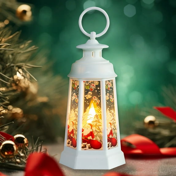HomeKingdee Christmas Lanterns Decorative, Vintage Metal Hanging&Tabletop Candle Holder Decor, Portable Candle Lantern Christmas Decorations
