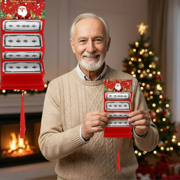 HomeKingdee Christmas Money Holders, Cash Gift Card Holders Xmas With 10 Slots Christmas Gift For Men Women Girls Boys, Surprise Money Envelopes, Red