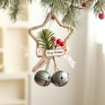 thumbnail image 1 of HomeKingdee Christmas Pentagram Bells Pendant Wall Hanging - Iron Festive Door Decor with Bow, Pine Needles and Merry Christmas Ribbon for Xmas Tree, Indoor, Party Decoration (5.91x3.54x1.57in), 1 of 6