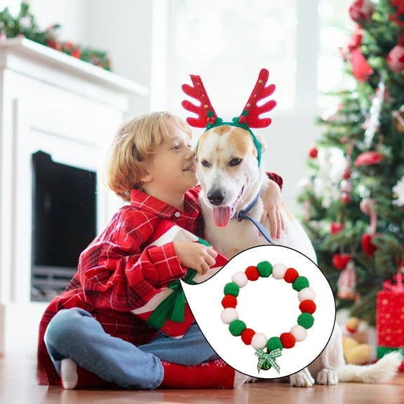 HomeKingdee Christmas Pet Bow Collars for Small & Medium Dogs - Festive Plastic Multicolor Holiday Decorative Accessories (9.84-11.8 Inches)