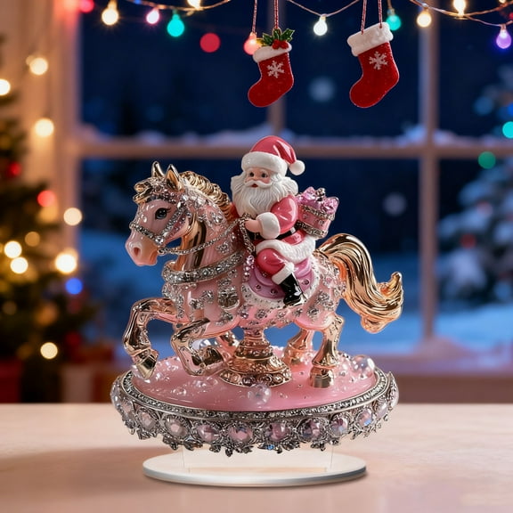 HomeKingdee Christmas Tree Santa Claus Snowman Decoration Ornaments 2D Flat Holiday Gifts