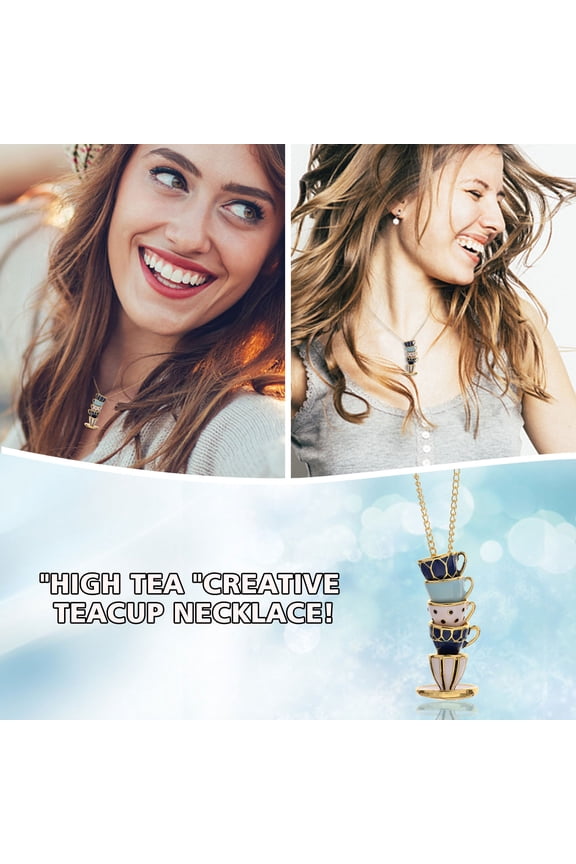 Creative Fashion High Tea Cup Necklace - Alloy Multicolor Pendant for Gift Giving and Daily Wear