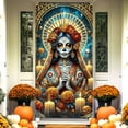 thumbnail image 1 of HomeKingdee Day of The Dead Door Cover Día De Los Muertos Decoration Mexican Fiesta Party Sugar Skull Office Front Door Decor, 1 of 6