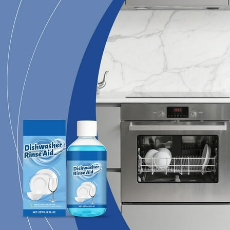 HomeKingdee Dishwasher Rinse Aid – Powerful Grease & Residue Remover, Anti-Scale & Quick-Dry Formula, Shiny Dishes & Dishwasher Maintenance