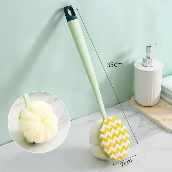 HomeKingdee Double-sided Bath Brush with Long Handle and Soft Bristles - Detachable Exfoliating Bath Ball for Body Scrub and Deep Cleansing, Bathing Essentials for Indoor Use