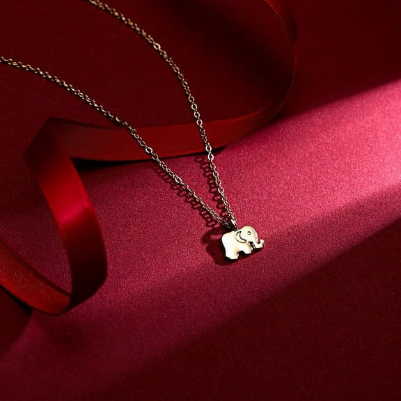 HomeKingdee Elephant Alloy Necklace - Gold Coloren Fashion Jewelry Gift for Girlfriend, Family and Lover