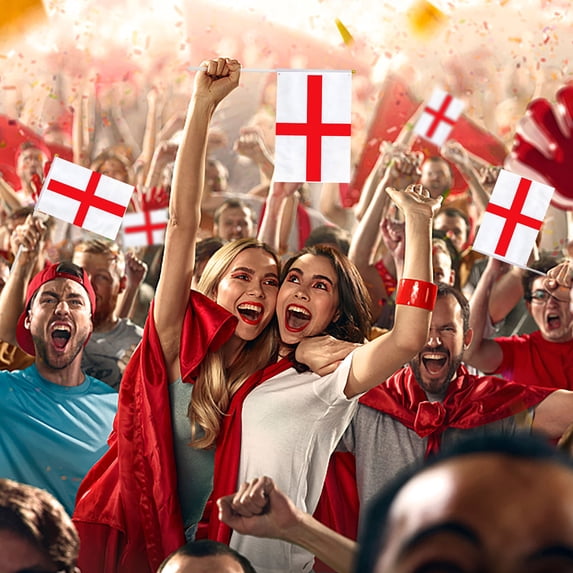 HomeKingdee England Flag English Flag, Small Mini Handheld England Flags on Stick, Ideal for Party Parades Sports Events Patriotic Festival Decorations