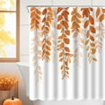 thumbnail image 1 of HomeKingdee Fall Floral Shower Curtain, Cute Autumn Red and Gold Leaves Flower Harvest Fabric Shower Curtains Set, Restroom Decor Accessories with Hooks, 1 of 6