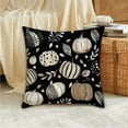 thumbnail image 1 of HomeKingdee Fall Hello Pumpkin Leaves Throw Pillow Covers, Autumn Thanksgiving Harvest Polka Dot Black Decorations for Sofa Couch, 1 of 6