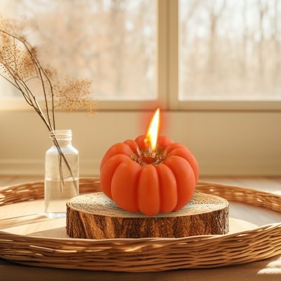 HomeKingdee Fall Pumpkin Shaped Scented Candles Thanksgiving Pumpkin Candles Halloween Aromatherapy Decoration for Home Kitchen Table Decor Halloween Party Supplies