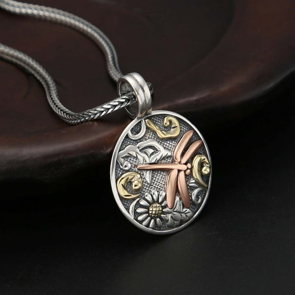 HomeKingdee Fashion Daisy Sunflower Dragonfly Pendant O-Type Chain Necklace - Elegant Plated Alloy Jewelry for Gift Giving Advertising Promotion Business Holiday Birthday Travel