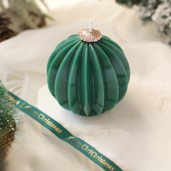 HomeKingdee Festive Christmas Scented Ball Candle - Wax Spherical Home Decoration with Red/Green/White/Gold/Silver Options