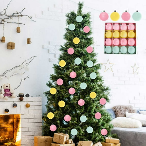 HomeKingdee Flocked Christmas Tree Ball Ornaments - 16PCS 2.4 Inch Brown Plastic Balls with Metal Hooks for Holiday Home Decorations