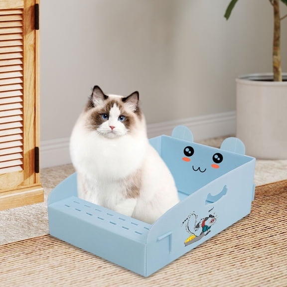 HomeKingdee Foldable Cat Litter Box – Disposable & Reusable, Lightweight Waterproof Polypropylene – Ideal for Travel & Temporary Use