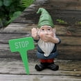 thumbnail image 1 of HomeKingdee Funny Stop Garden Gnome - Resin Statue with Stop Sign, Humorous Outdoor Decor for Yard, Garden, Patio, Dog Poop Area & Trash Can Guardian, 1 of 9