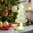 thumbnail image 1 of HomeKingdee Glass Christmas Tree Green Glowing Xmas Trees Home Decorations Tabletop Centerpiece Mantel Window Home Decor, 1 of 6