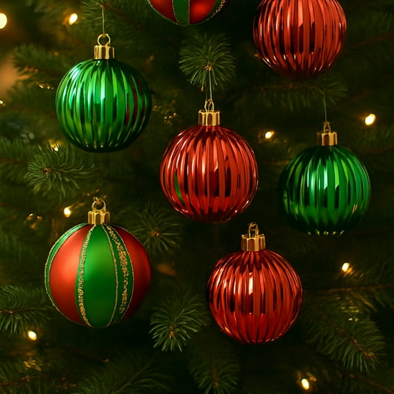 HomeKingdee Glass Christmas Tree Ornaments Vintage Glass Ball Farmhouse Ball Hanging Ornaments Set for Christmas Tree Party Holiday Indoor Decor