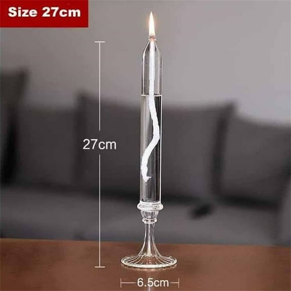 HomeKingdee Glass Oil Candle Sticks - Refillable Liquid Candlesticks with Glass Fiber Wick for Halloween Christmas Wedding Party Indoor Decor