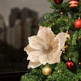 thumbnail image 1 of HomeKingdee Glitter Christmas Flower Artificial Magnolia Flowers Velvet Fold Christmas Tree Flower Decorations Xmas Tree New Year Party Wedding Ornaments, 1 of 6