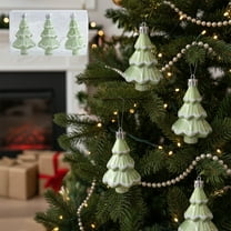 HomeKingdee Green Plastic Christmas Ball Ornaments - Special-shaped Multi-size (2.63in/3.14in/3.94in/5.9in) Hanging Pendants for Christmas Tree Decorations, Xmas Festive Indoor Party Supplies