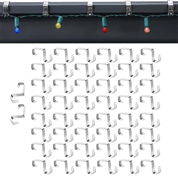HomeKingdee Gutter Clips for Hanging Outdoor Lights Aluminum Gutter Hooks Weatherproof Christmas String Light Hangers for Holiday Halloween Xmas Decoration