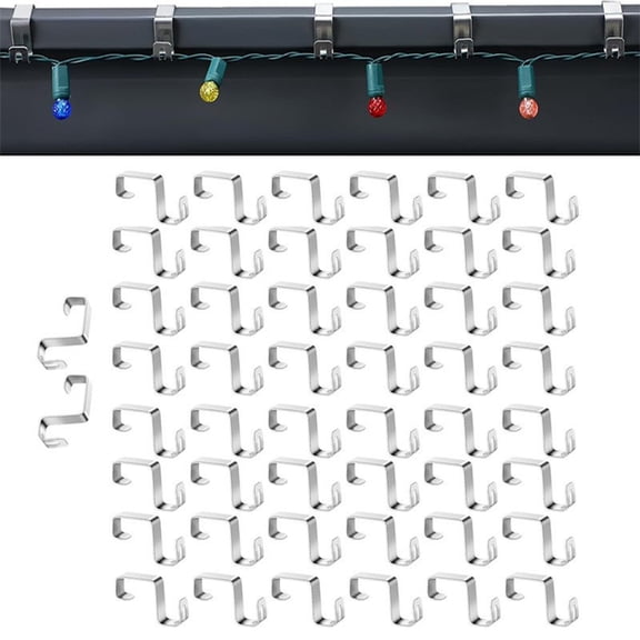 HomeKingdee Gutter Clips for Hanging Outdoor Lights Aluminum Gutter Hooks Weatherproof Christmas String Light Hangers for Holiday Halloween Xmas Decoration