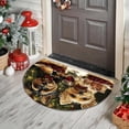 thumbnail image 1 of HomeKingdee Half Round Door Mat Gold Snowflake Christmas Non Slip Absorbent Semi Circle Area Rugs Washable Half Moon Floor Mats, 1 of 6