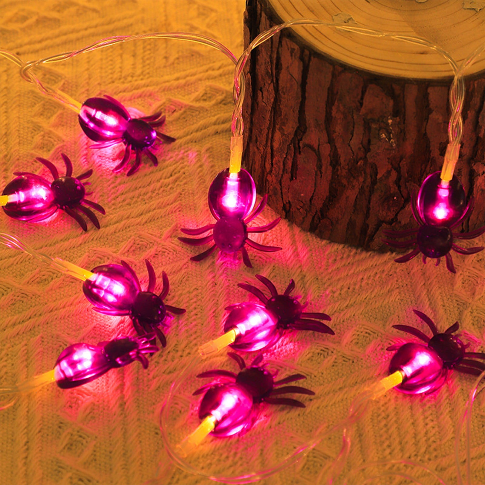 HomeKingdee Halloween Lights, Purple Spider String Lights with LED ...