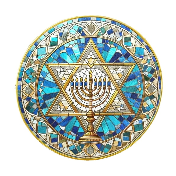 HomeKingdee Hanukkah Window Suncatchers Decorative Pendant - Plastic Sun Catchers for Living Room, Kitchen, Gifts, Nursing Home Decorations (8x8x0.4 inches)
