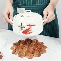 HomeKingdee Hot Pads Trivet,Table Solid Wood Trivets for Hot Dishes and Pot with Non-Slip Pads Heat Resistant Pads Teapot Trivet