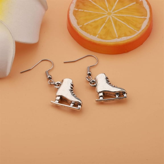 HomeKingdee Ice Skate Earrings - 3D Zinc Alloy Dangle Earrings for Skating Lovers Winter Sports Fashion Jewelry Accessories