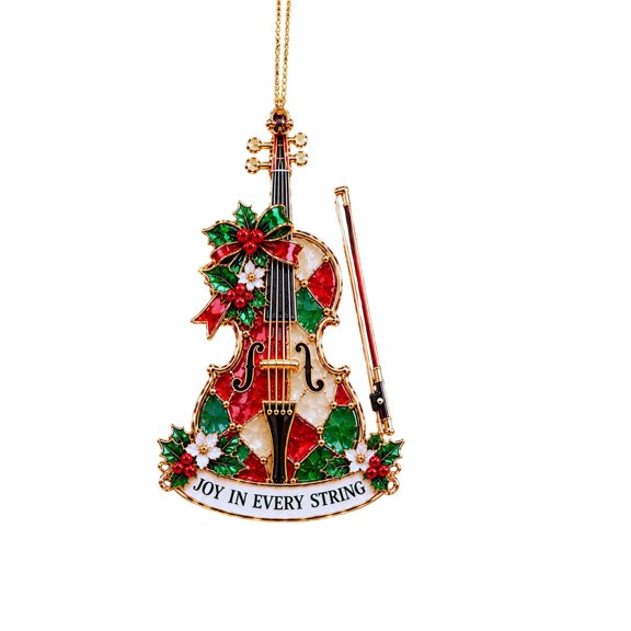 HomeKingdee Instrument Shaped Flat Hanging Decoration 2D Acrylic Christmas Pendant Holiday Gift, 3.15 x 2.36 Inch