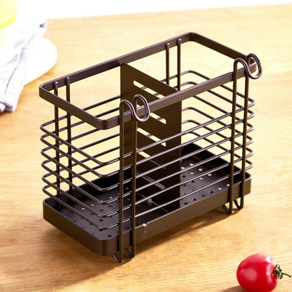 HomeKingdee Iron Wall-Mounted Ventilated Tableware Drying Rack - Hollow Dish Organizer for Kitchen, Camping, Picnic, Office Use