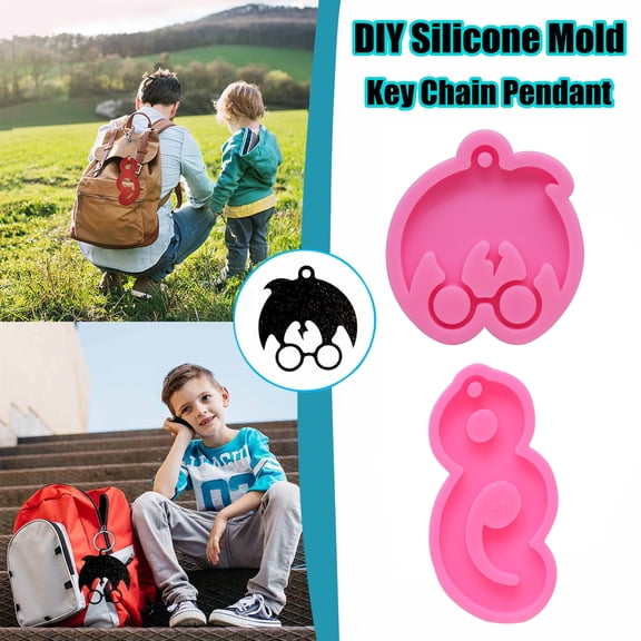 HomeKingdee Keychain Molds for DIY Resin Keychains - Reusable Pendant Casting Molds for Key Chains, Bag Decorations, Car Window Breaker and Phone Ornaments